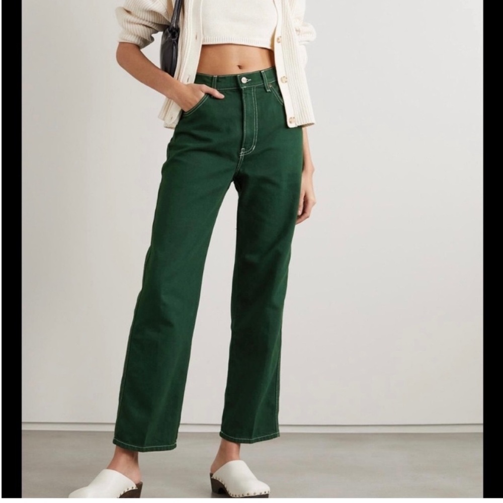 Reformation Cowboy Straight Jeans Emerald Size 25
